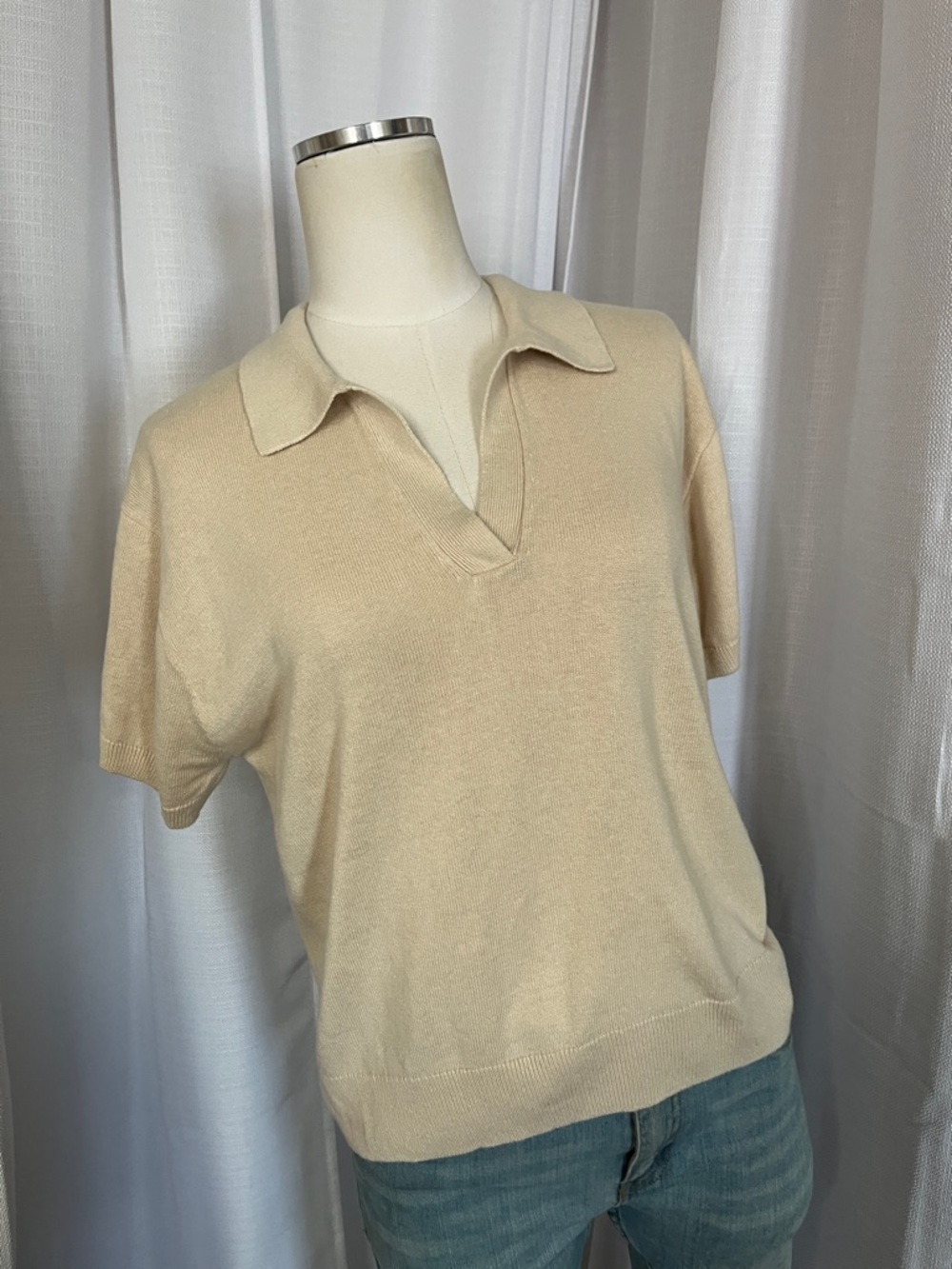 J. Crew Linen Blend Short Sleeve Sweater Polo